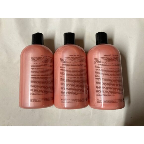 Philosophy Cabana Girl Shampoo, Shower Gel & Bubble Bath Set - 16 oz x 3 New - Picture 2 of 2